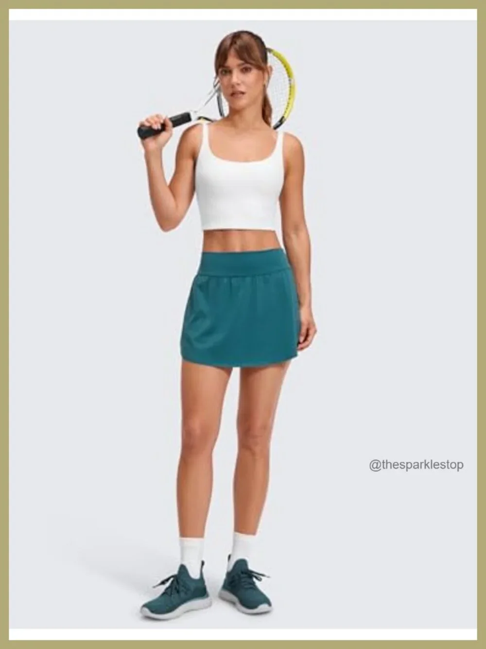 High Waisted Tennis Skirt with Built-in Shorts & Pockets, A-Line Mini Skort